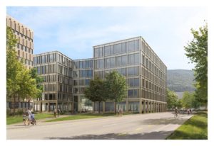 Chantier du parc d'innovation Energypolis à Sion, projet MCR Workswell